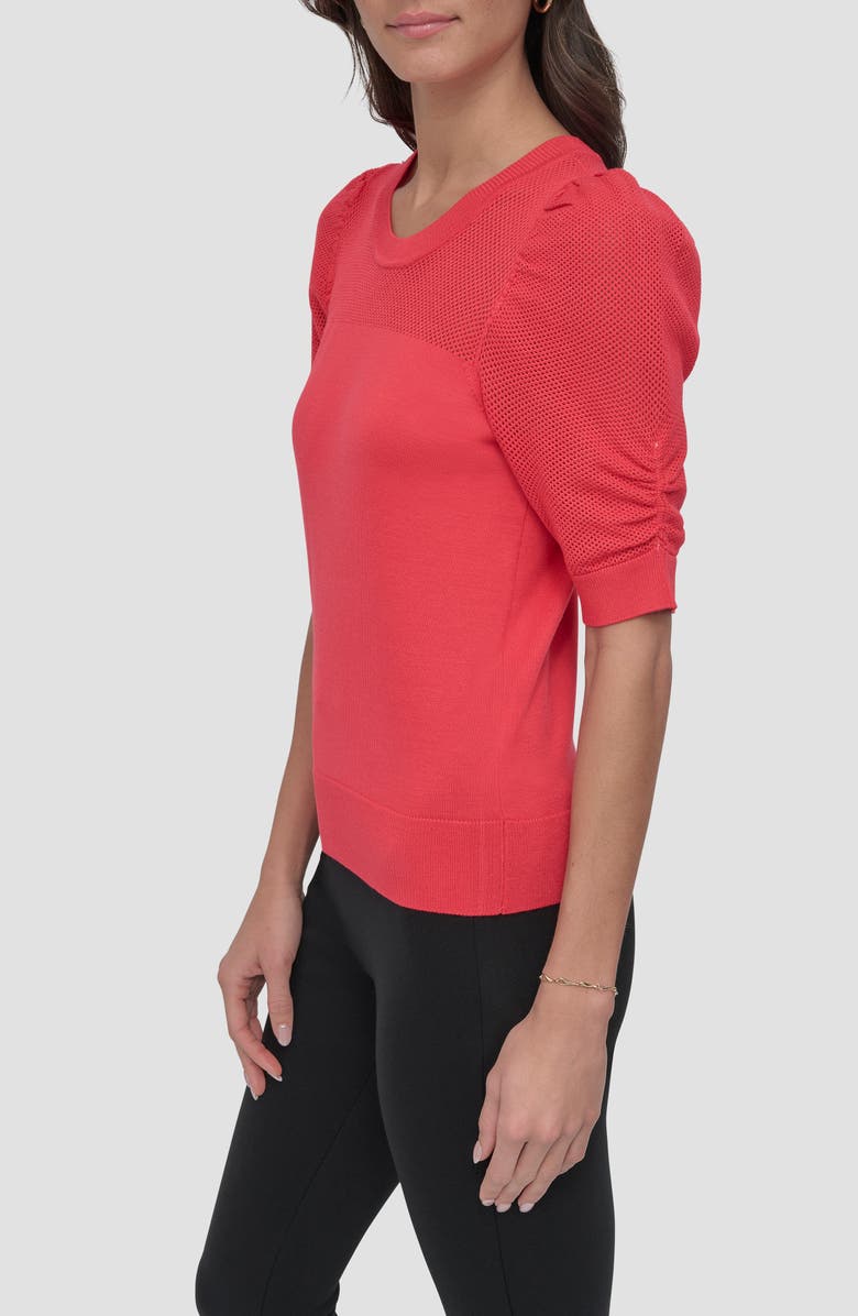 DKNY Puff Sleeve Sweater, Alternate, color, Watermelon