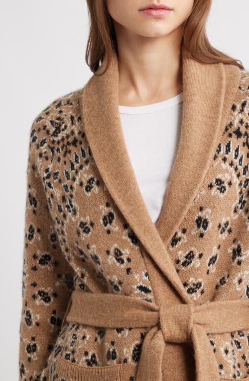 The Great . The Bandana Shawl Collar Cardigan In Brown