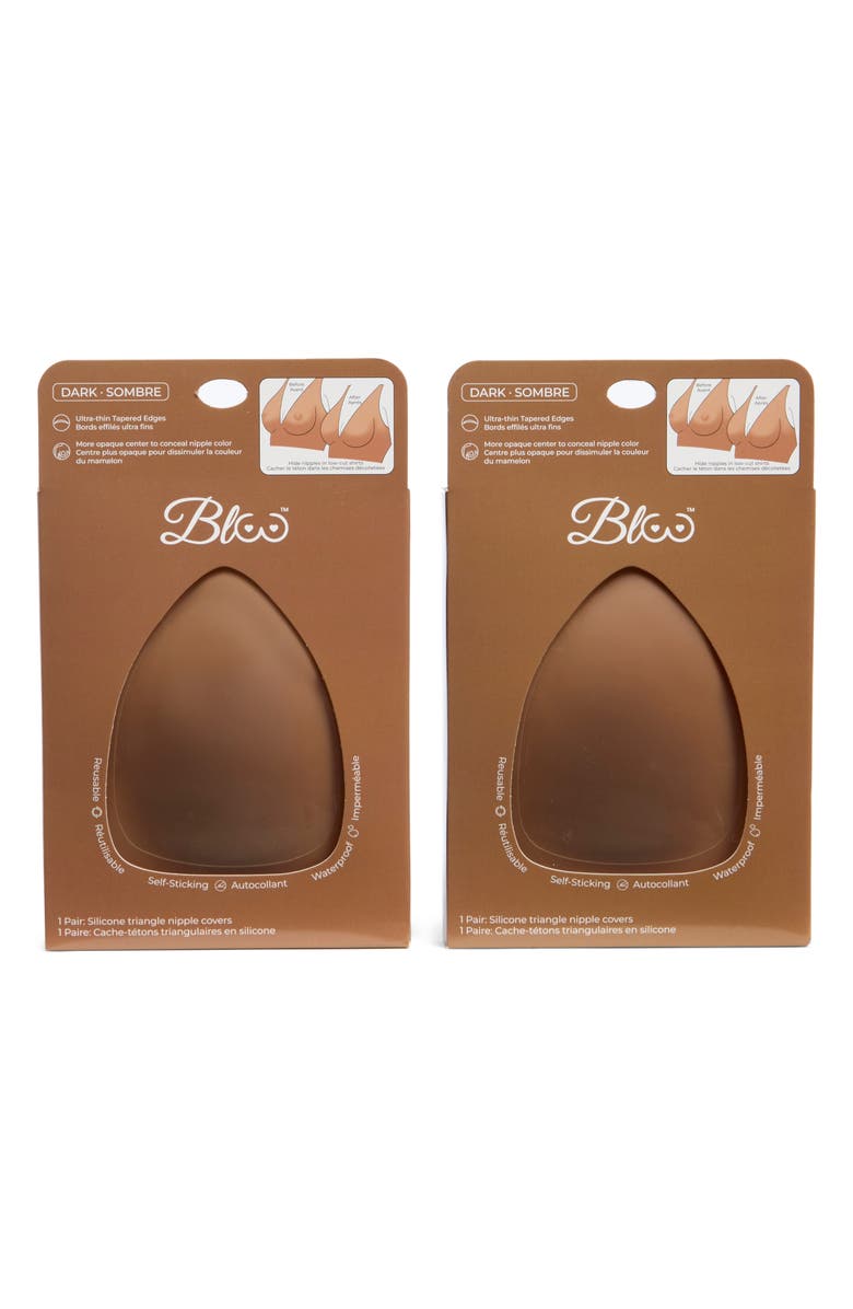 Bloo Dynamic Duo 2-Pack Triangle Nipple Covers, Alternate, color, Dark