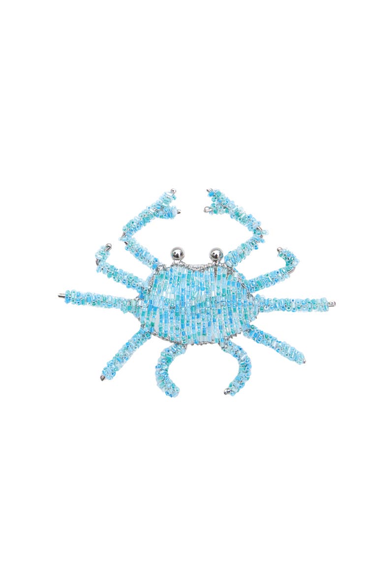 Bluecrab Beaded Ornament, Main, color, Blue