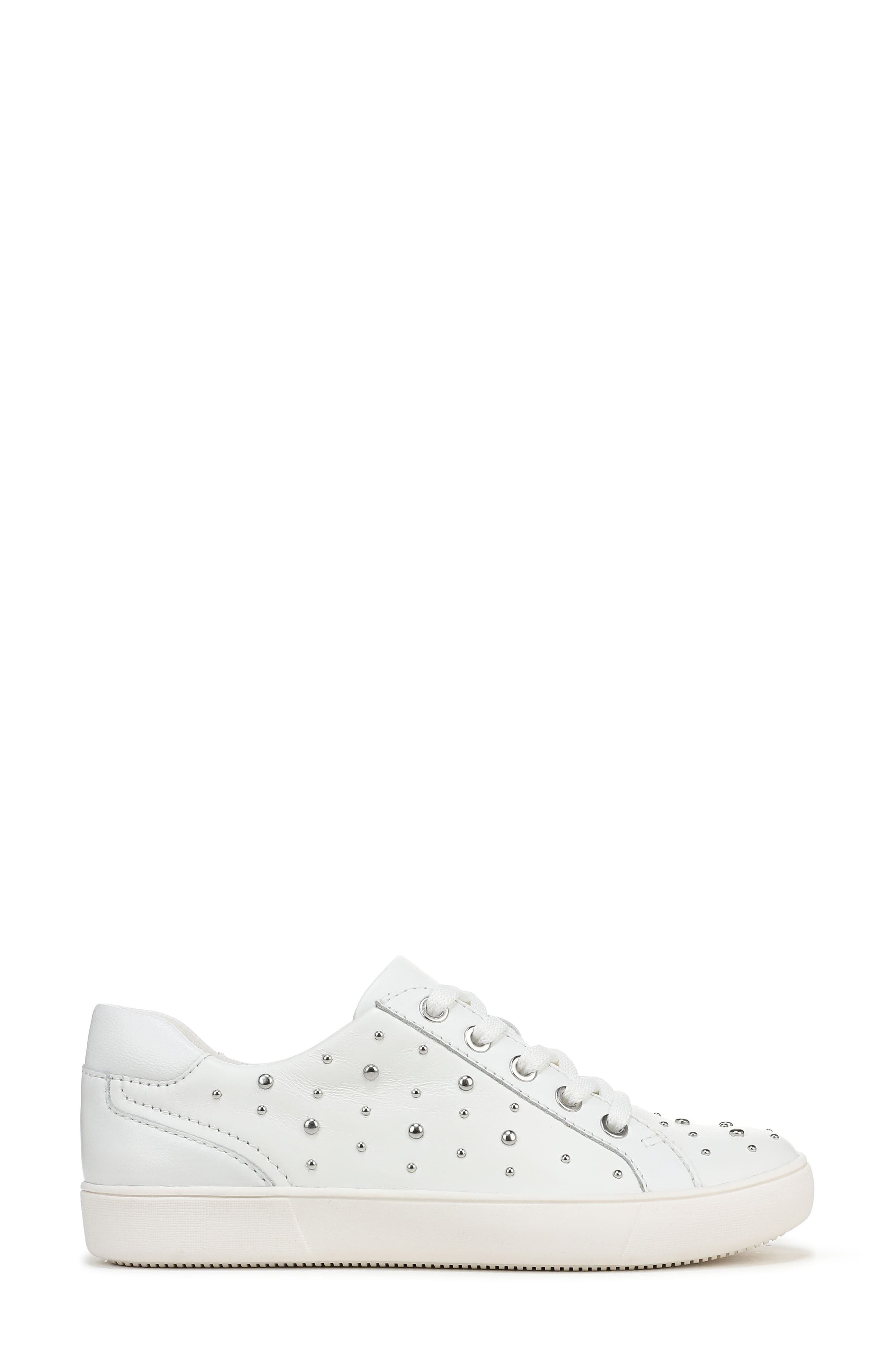 Naturalizer Morrison Stud Sneaker, Alternate, color, White Leather