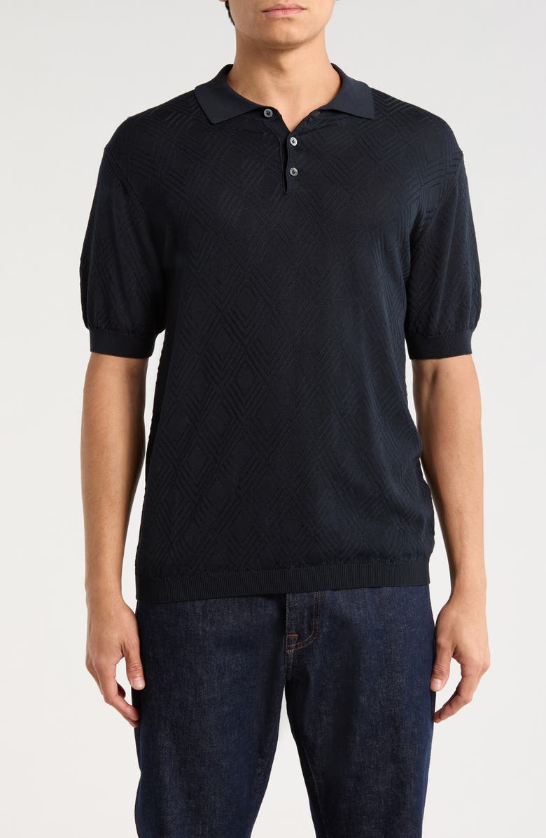 Jack Victor Hubert Short Sleeve Polo, Main, color, Midnight