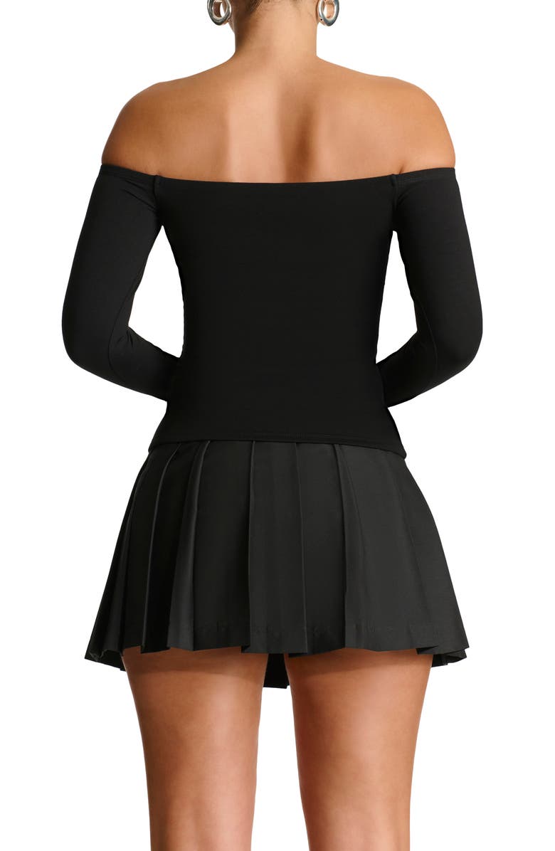 Naked Wardrobe Butter Off the Shoulder Top, Alternate, color, Black