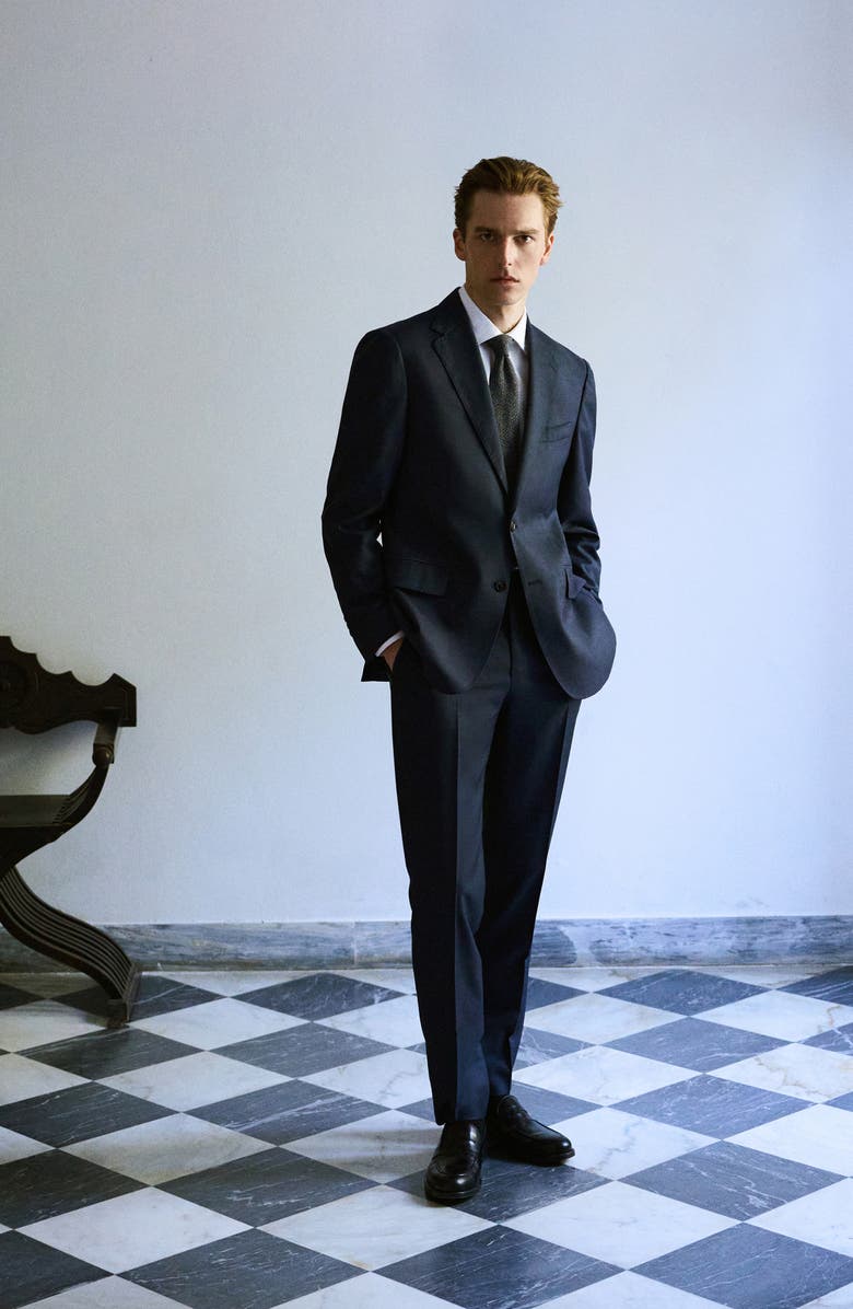 MANGO Venice Virgin Slim Fit Wool Pants, Alternate, color, 