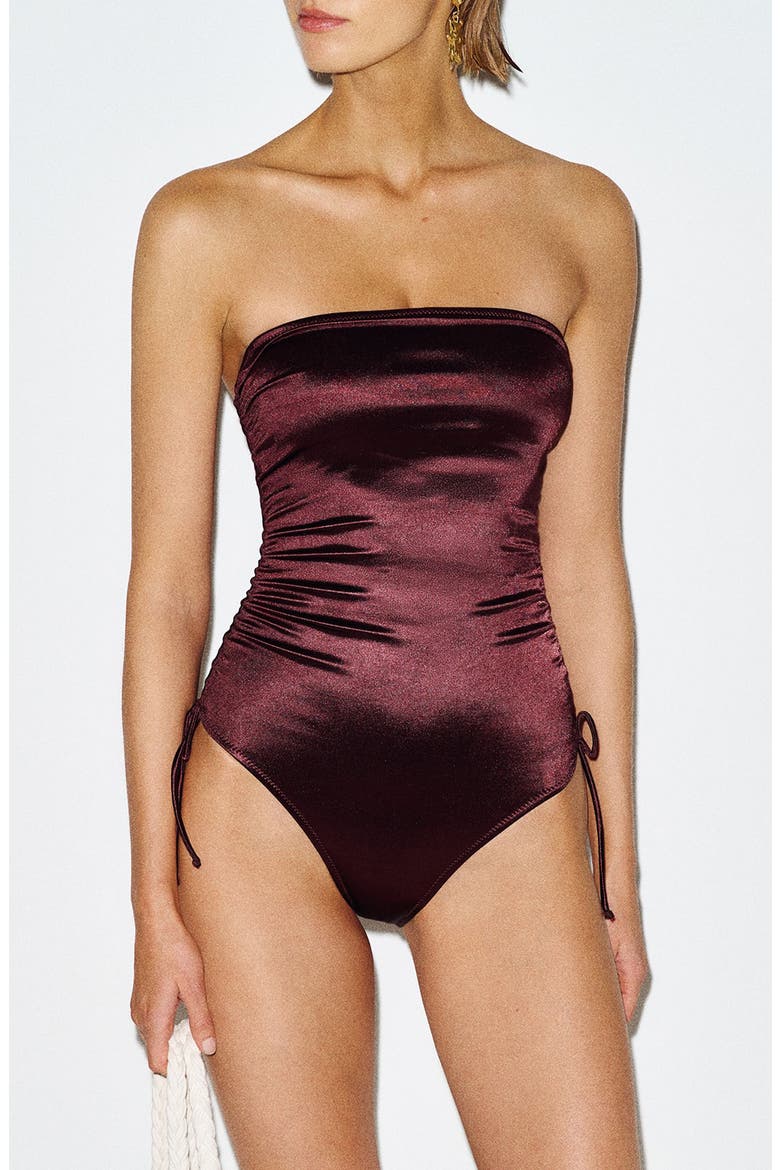 Bandi One-Piece Swimsuit, Main, color, METALLIC BURGUNDY