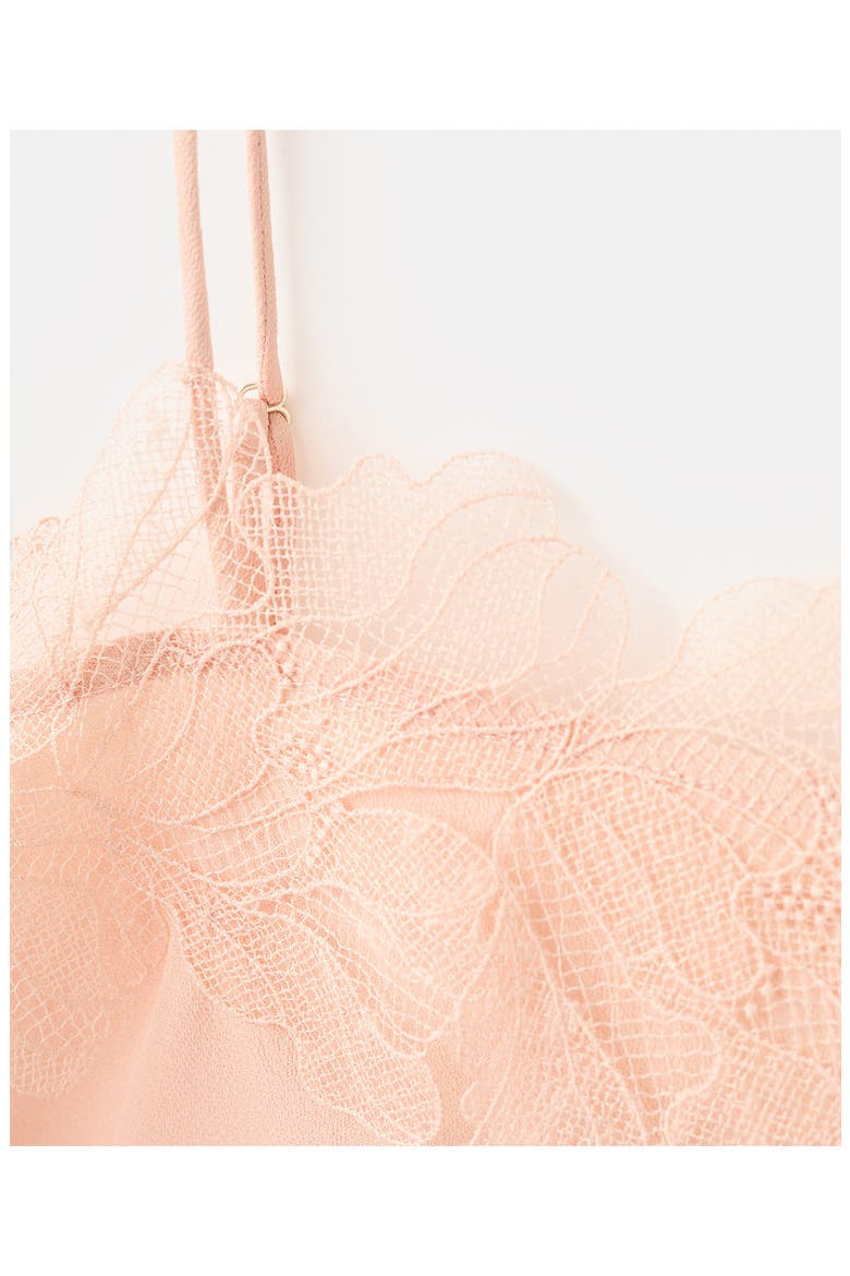 Lace Trim Satin Camisole, Alternate, color, PINK