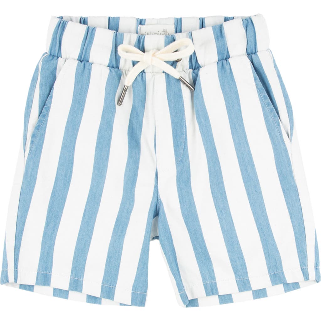 Miki Miette Kids' Logan Stripe Chambray Pull-on Shorts