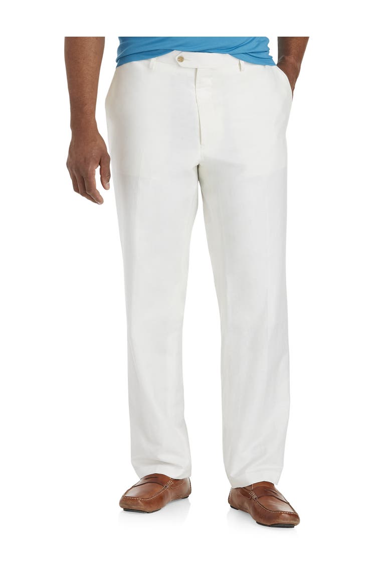 Big & Tall Linen-Blend Suit Pants, Main, color, WHITE
