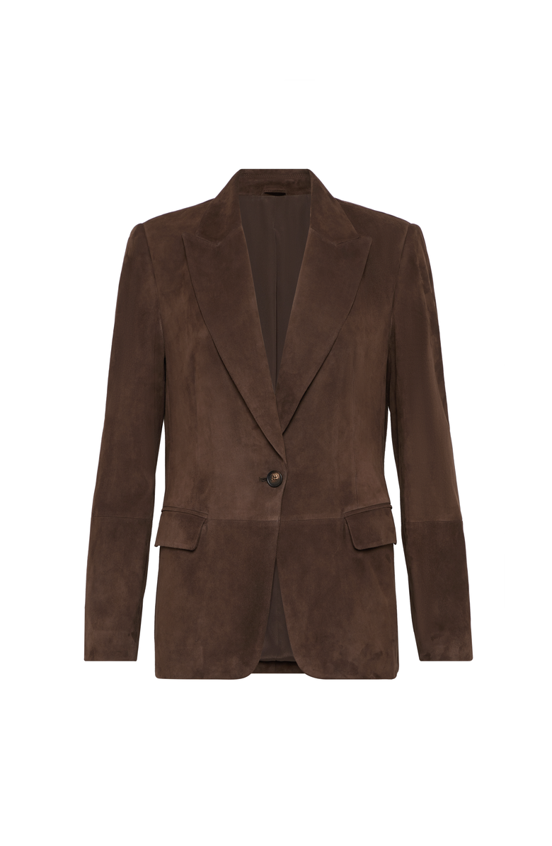 Brunello Cucinelli Suede blazer, Main, color, Rust Brown