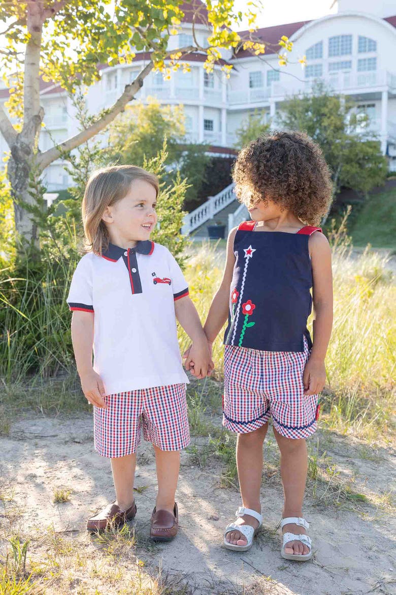 Plaid Seersucker Short, Alternate, color, Nvy/White/Red