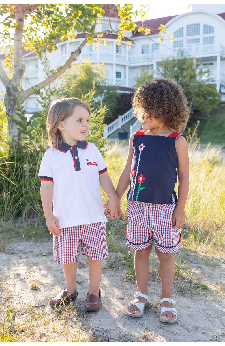 Florence Eiseman Plaid Seersucker Short, Alternate, color, Nvy/White/Red