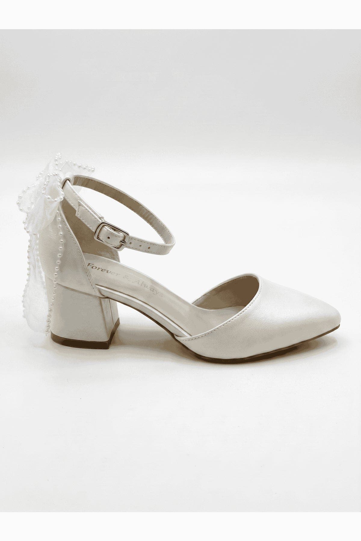 Forever & Always Shoes Rosavelle Pointed Toe Block Heel Bridal Sandal, Alternate, color, 