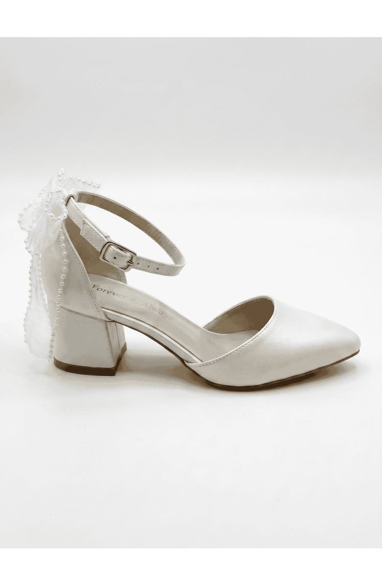 Forever & Always Shoes Rosavelle Pointed Toe Block Heel Bridal Sandal, Alternate, color,