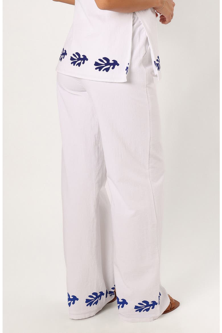 Amalia Linen Drawstring Pants, Alternate, color, WHITE BLUE