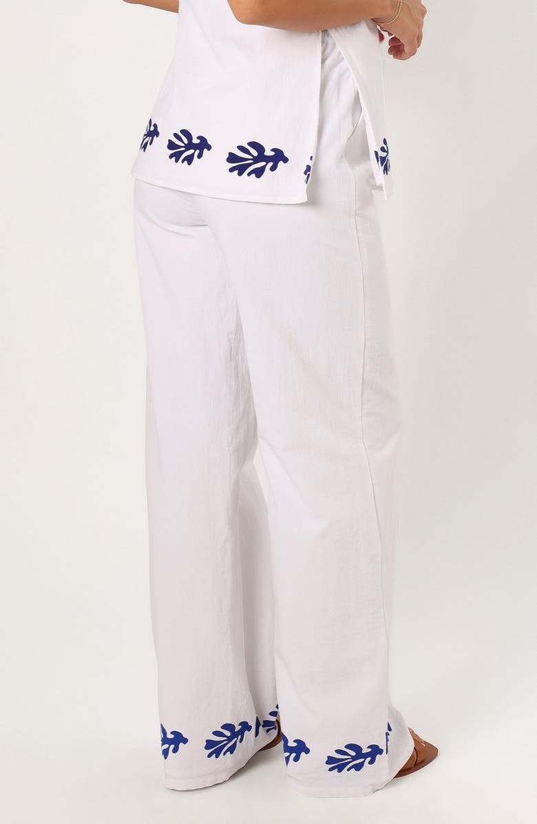 Petal & Pup Amalia Linen Drawstring Pants, Alternate, color, White Blue