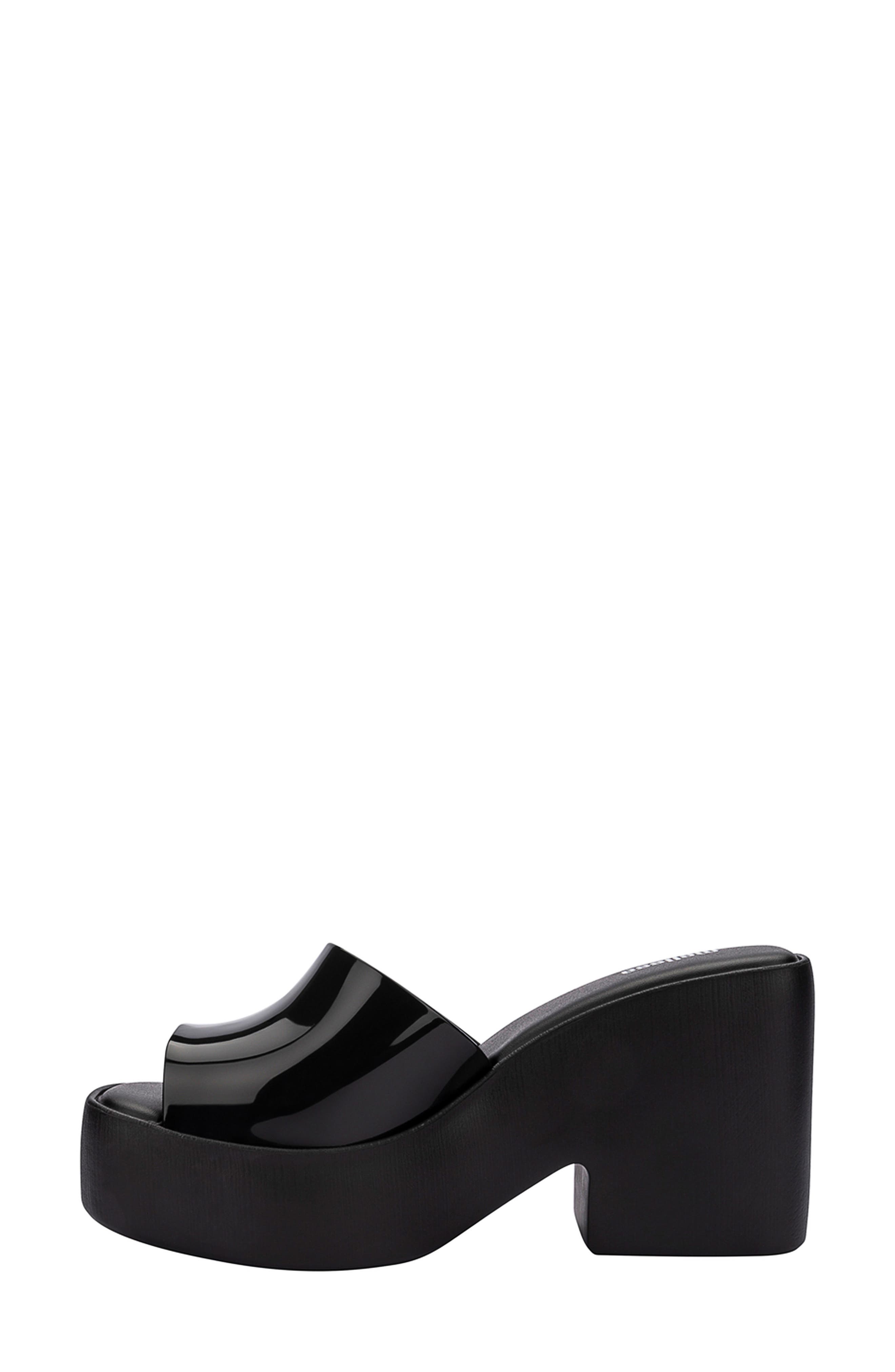 Melissa Posh Platform Slide Sandal, Alternate, color, Black