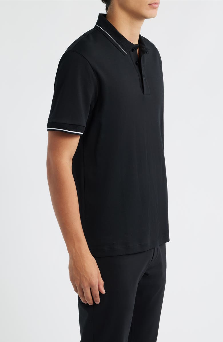 BOSS Parlay Tipped Cotton Polo, Alternate, color, Black