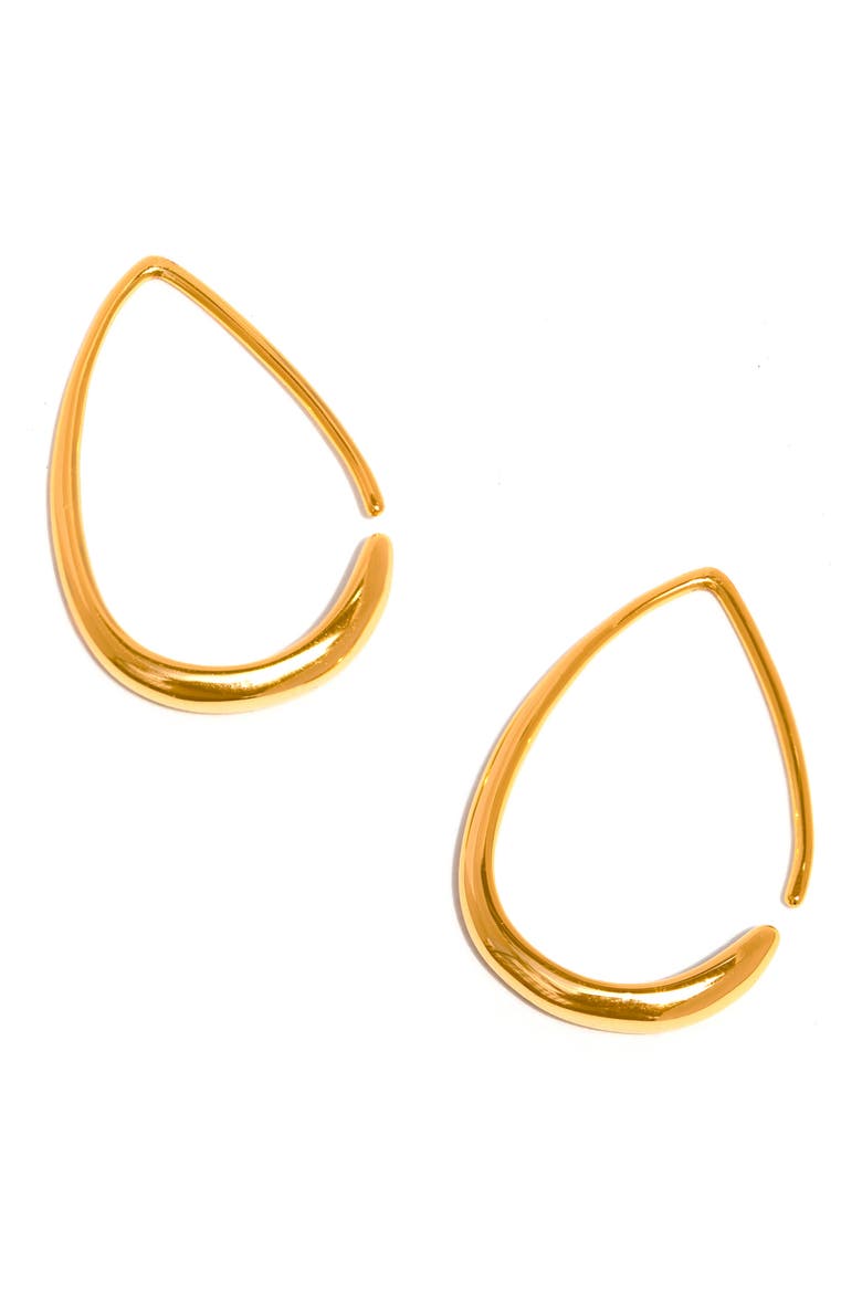 Teardrop Hoop Earrings, Main, color, GOLD