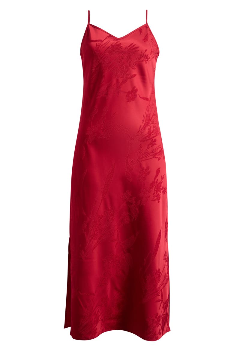 Turtleneck & Satin Midi Dress Set, Alternate, color, RED HOT
