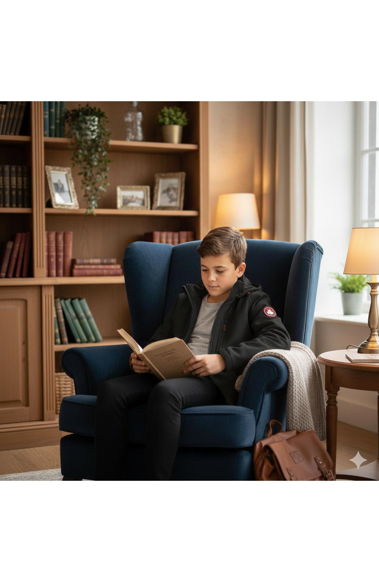 CANADA WEATHER GEAR Boys'  Softshell Hooded Jacket, Alternate, color, Black