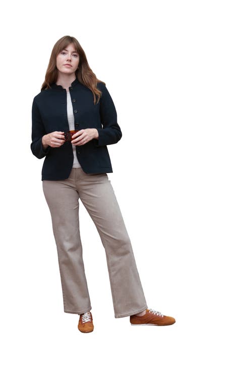 Midweight Cotton Knitted Nehru Jacket
