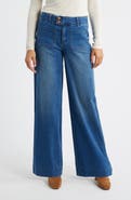 Wit & Wisdom Patch Pocket High Waist Wide Leg Jeans