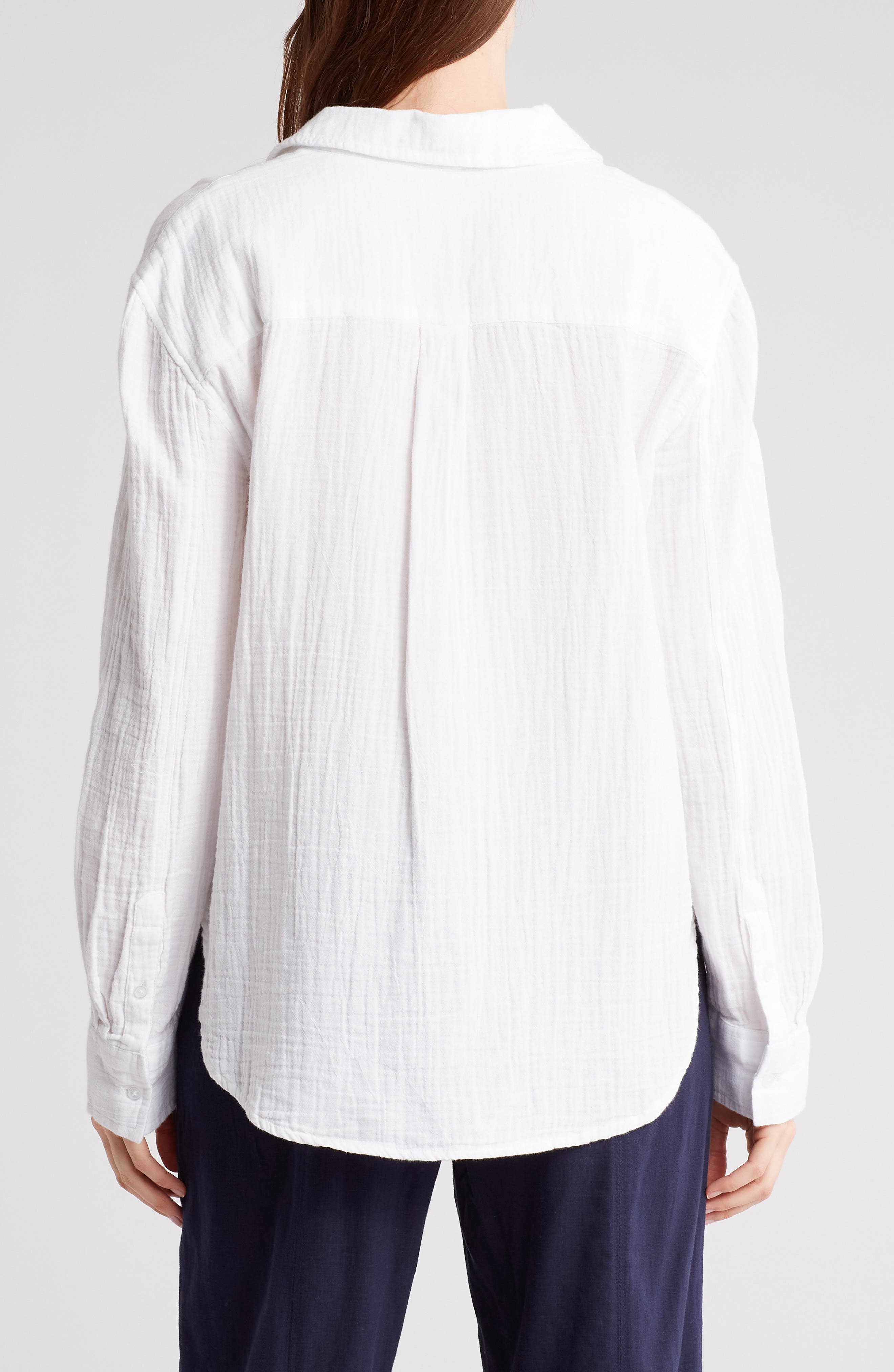 Relaxed Cotton Gauze Button-Up Shirt - image 2