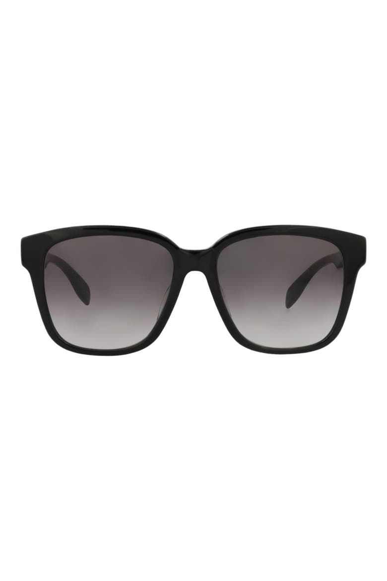 56mm Square Sunglasses, Main, color, BLACK BLACK GREY