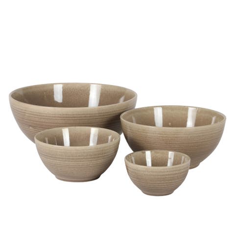 Maple Grove 4 Piece Stoneware Nesting Bowl Set