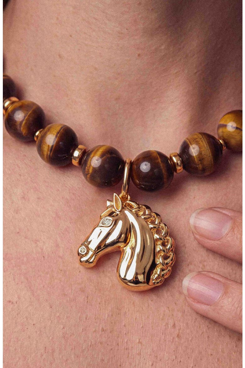 Stallion Tiger's Eye Beaded Necklace, Alternate, color, TIGERS EYE