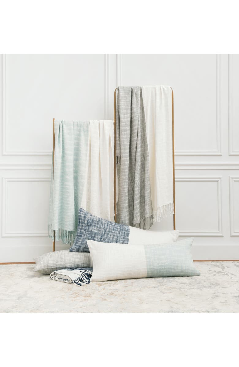 ELISABETH YORK Eva Sea Glass Accent Throw Blanket, Alternate, color, Green