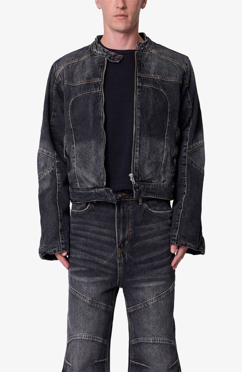 mnml Paneled Moto Denim Jacket, Main, color,