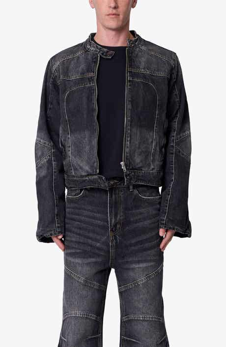 Paneled Moto Denim Jacket