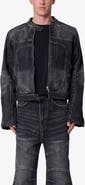 mnml Paneled Moto Denim Jacket