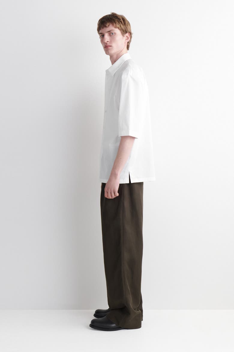 Short-Sleeved Cotton Shirt, Alternate, color, WHITE