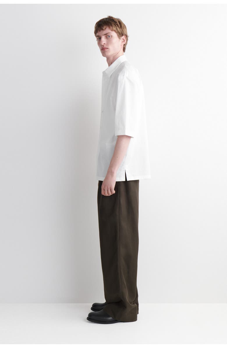 COS Short-Sleeved Cotton Shirt, Alternate, color, White