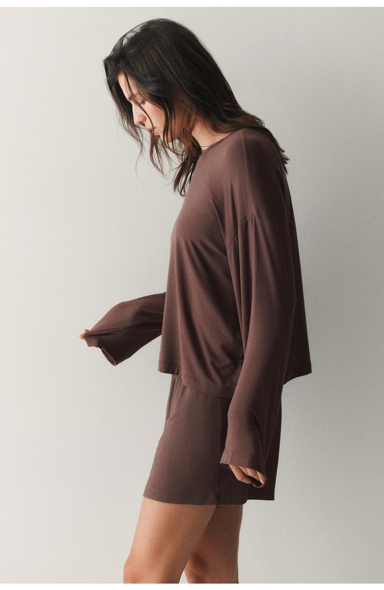 H&M Modal Pyjamas, Alternate, color, Dark Brown