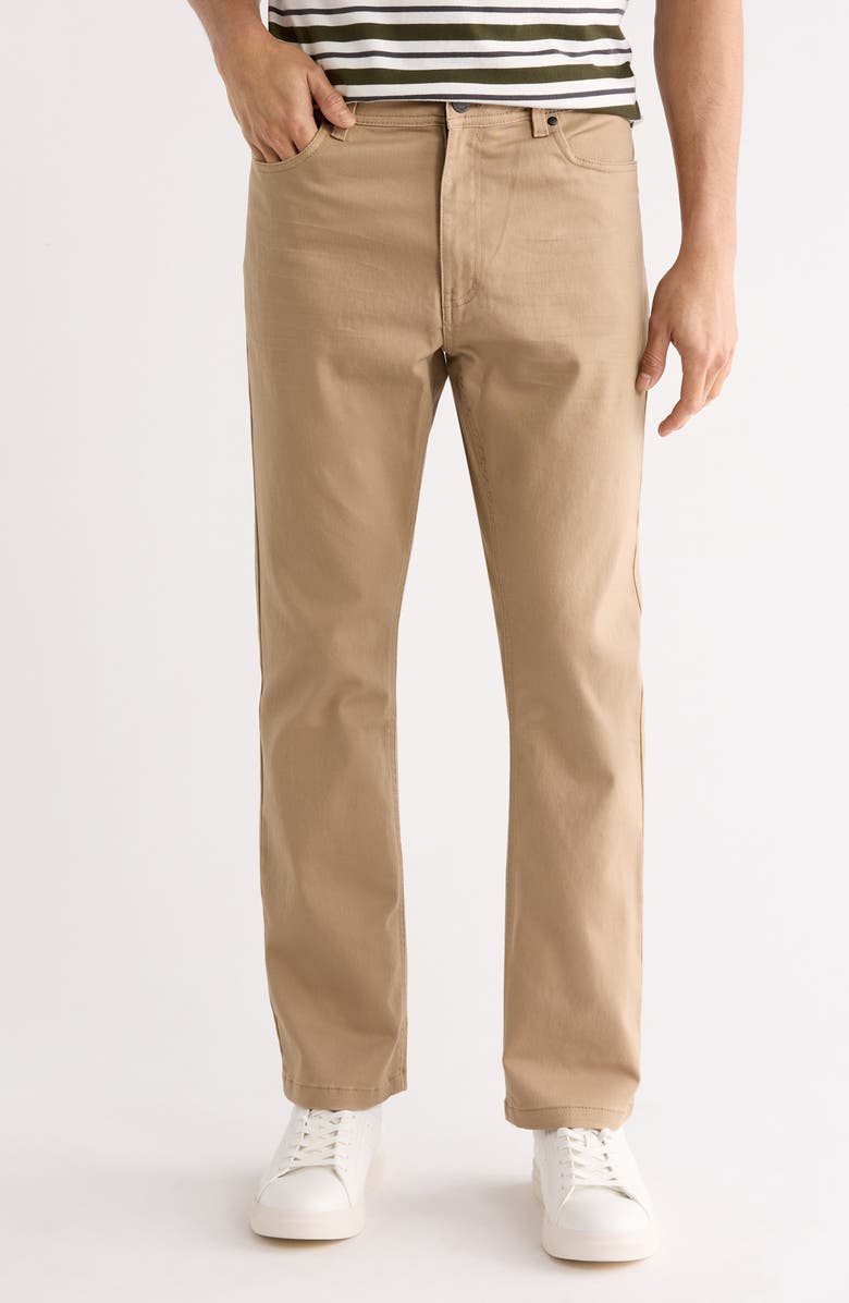T.R. PREMIUM Satin Twill Chino Pants, Main, color, Khaki