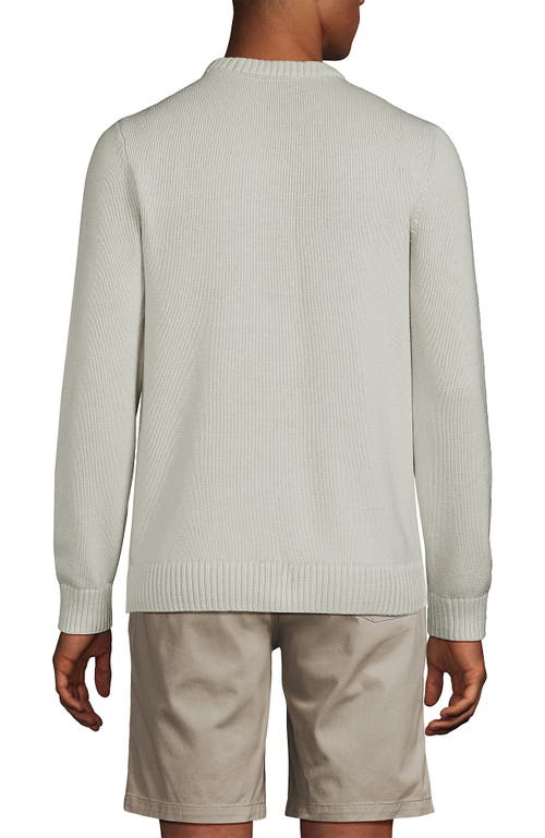 Lands' End Classic Cotton Drifter Signal Flags Crew Neck Sweater In Gray