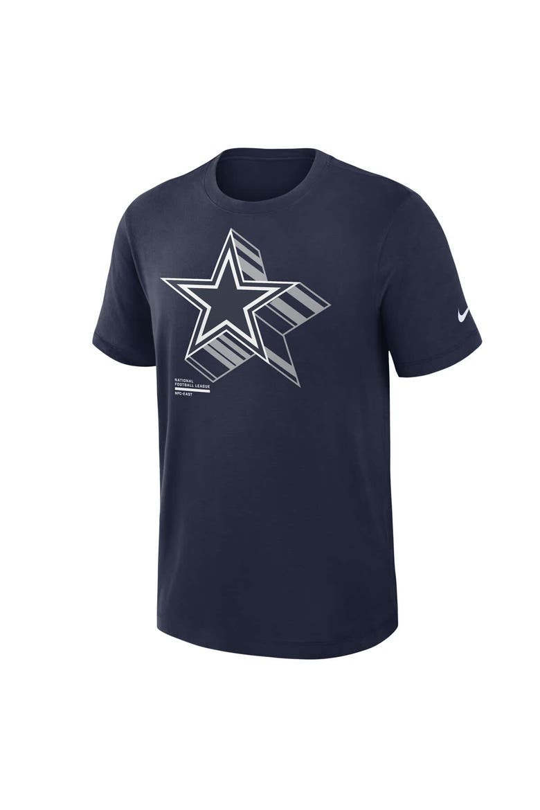 Men's Nike Navy Dallas Cowboys Left End Run Slub Performance T-Shirt, Alternate, color, Navy