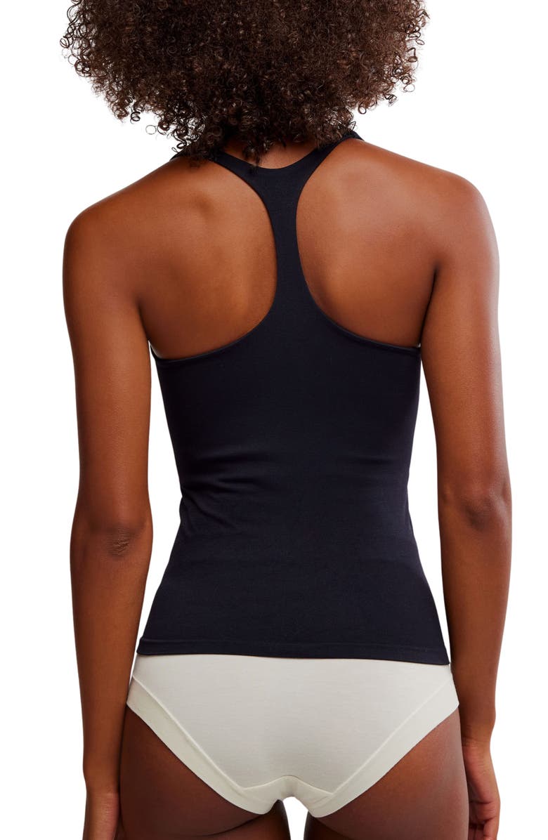 Free People Clean Lines Racerback Tank, Alternate, color, Black