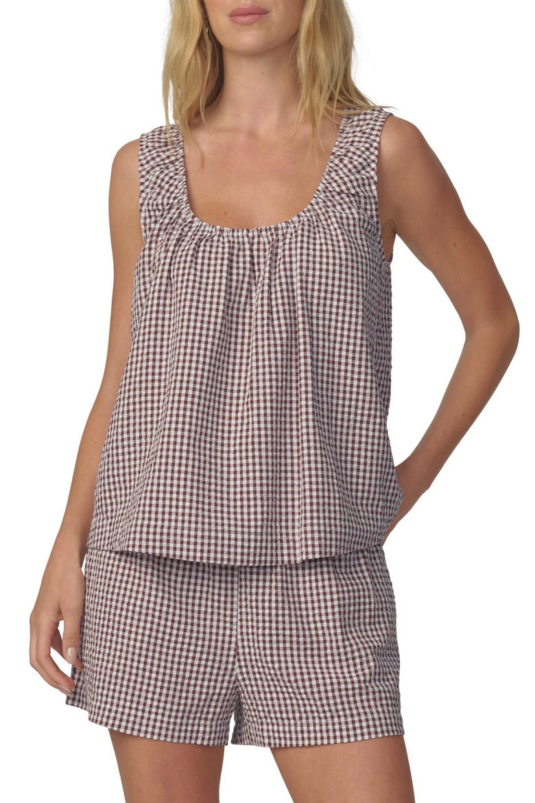 The Ana Sleeveless Top, Main, color, MACCHIATO GINGHAM