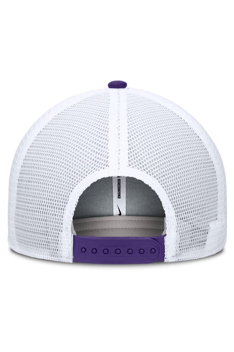 Men's Nike Purple/White LSU Tigers Rise Primetime Performance Trucker Adjustable Hat, Alternate, color, Purple