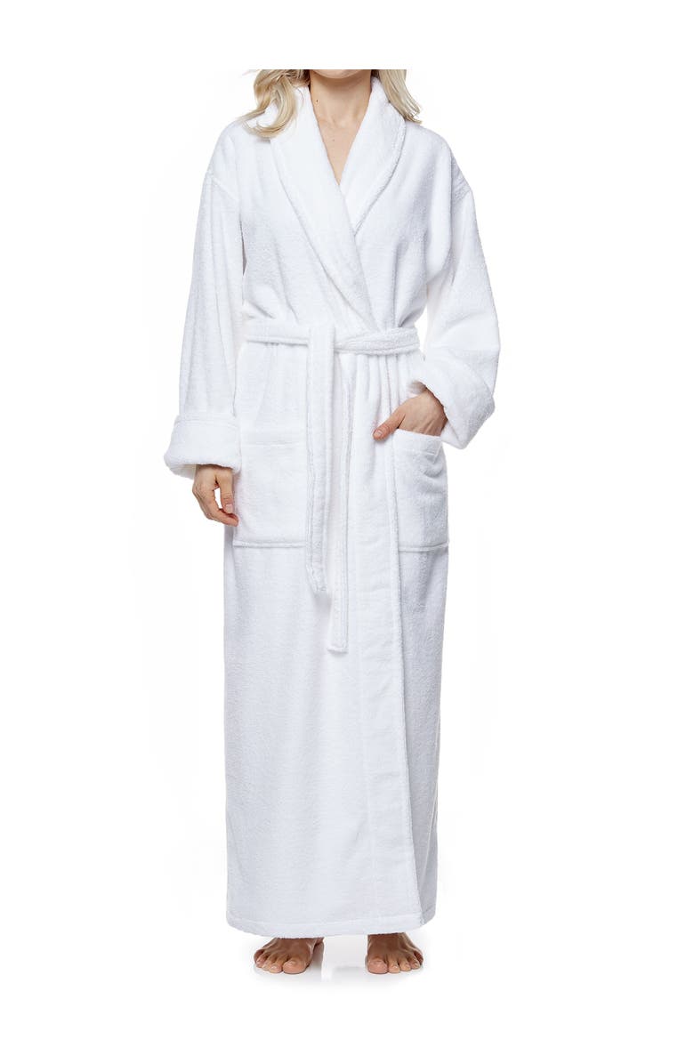 ARUS Optimus Long Cotton Bathrobe for Women, Main, color, White
