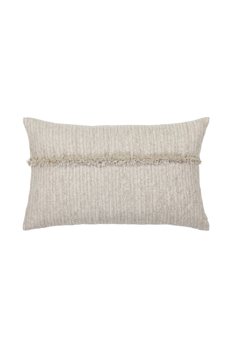 Sumptuous Fawn Soft Chenille fringed Indoor & Outdoor Woven Accent Pillow, Main, color, Fawn