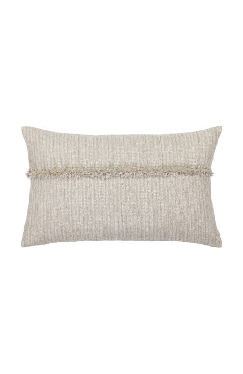Sumptuous Fawn Soft Chenille fringed Indoor & Outdoor Woven Accent Pillow