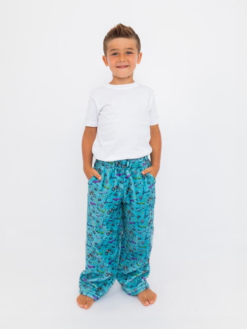 Preppy Goose Plush Bike And Skate Loungewear Pant In Blue