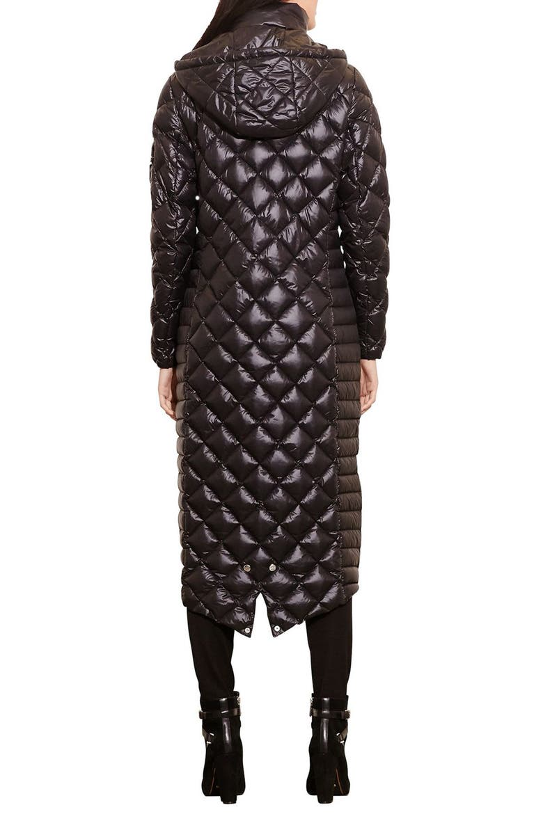 Packable Quilted Down Coat, Alternate, color, BLACK