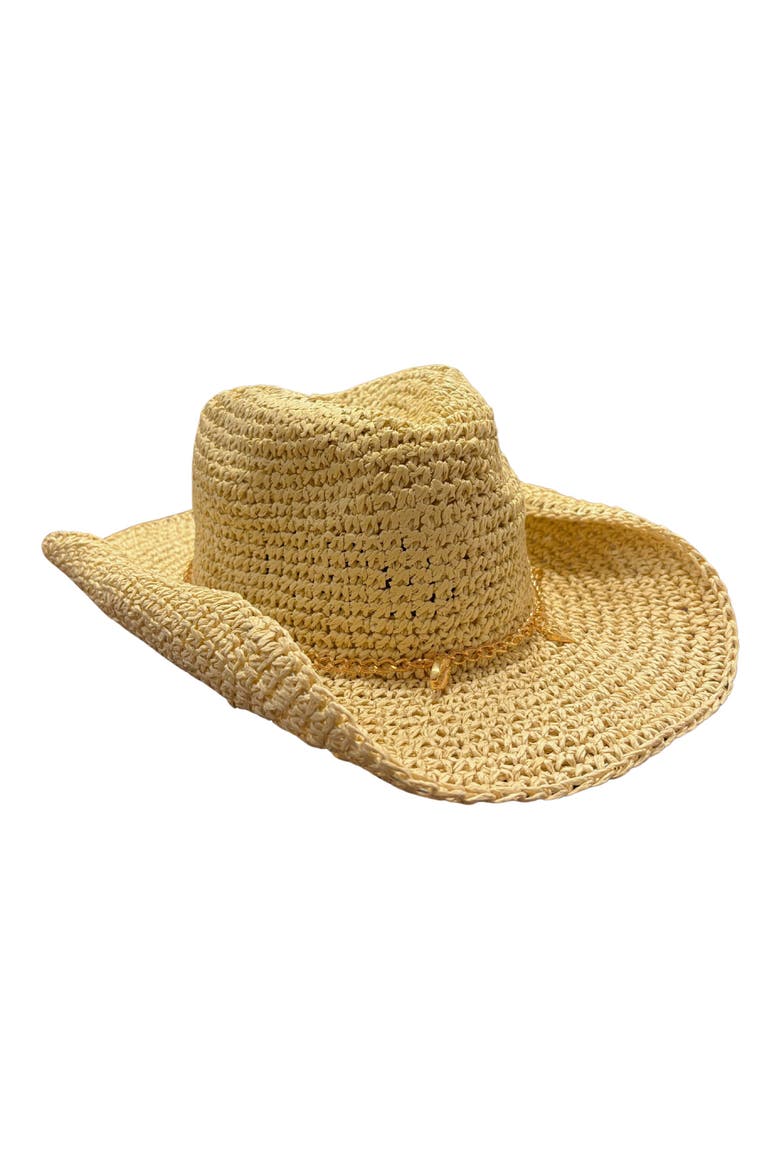 Straw Cowboy Hat, Main, color, LIGHT TAN