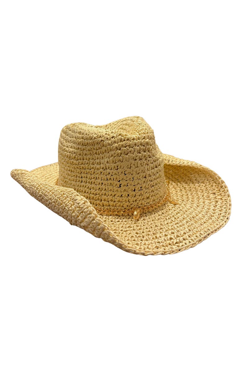 MARCUS ADLER Straw Cowboy Hat, Main, color, Light Tan